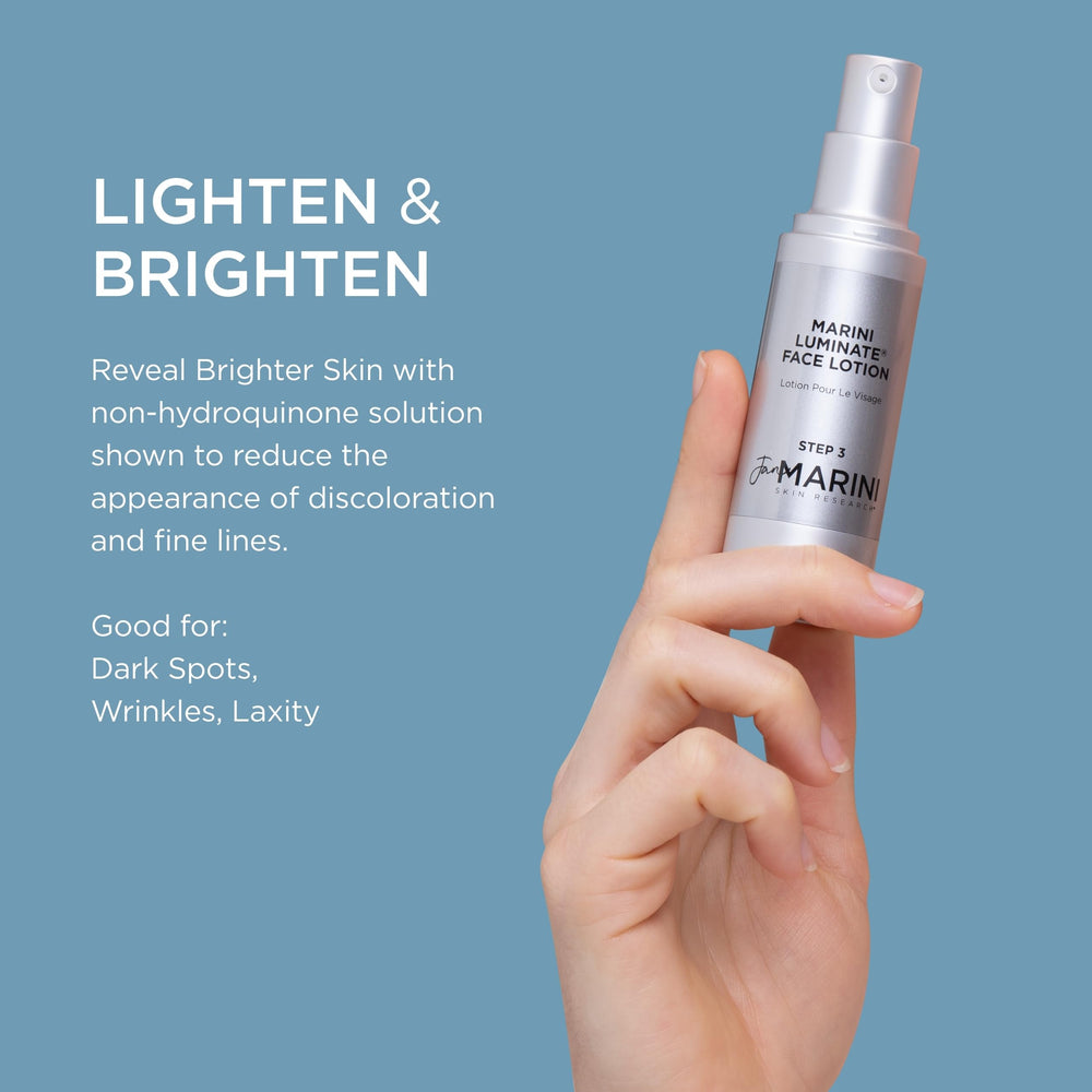 Jan Marini Luminate Face Lotion texture closeup shows creamy, spreadable consistency