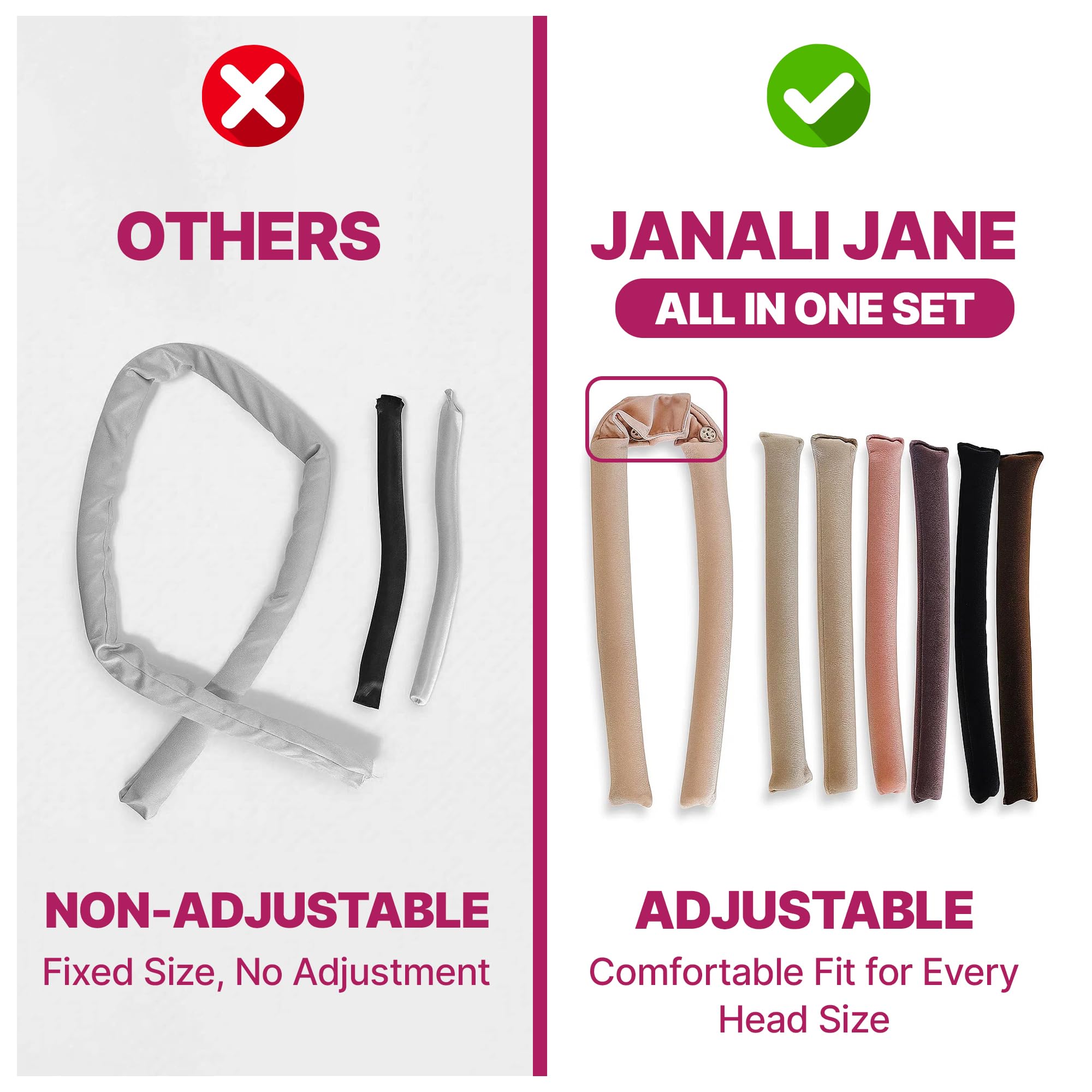 JANALIJANE long-hair wrap demonstrates extra-long design for fuller curls