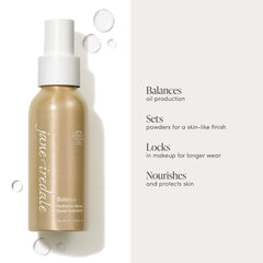 jane iredale Balance Hydration Spray mist on face for a fresh, dewy finish