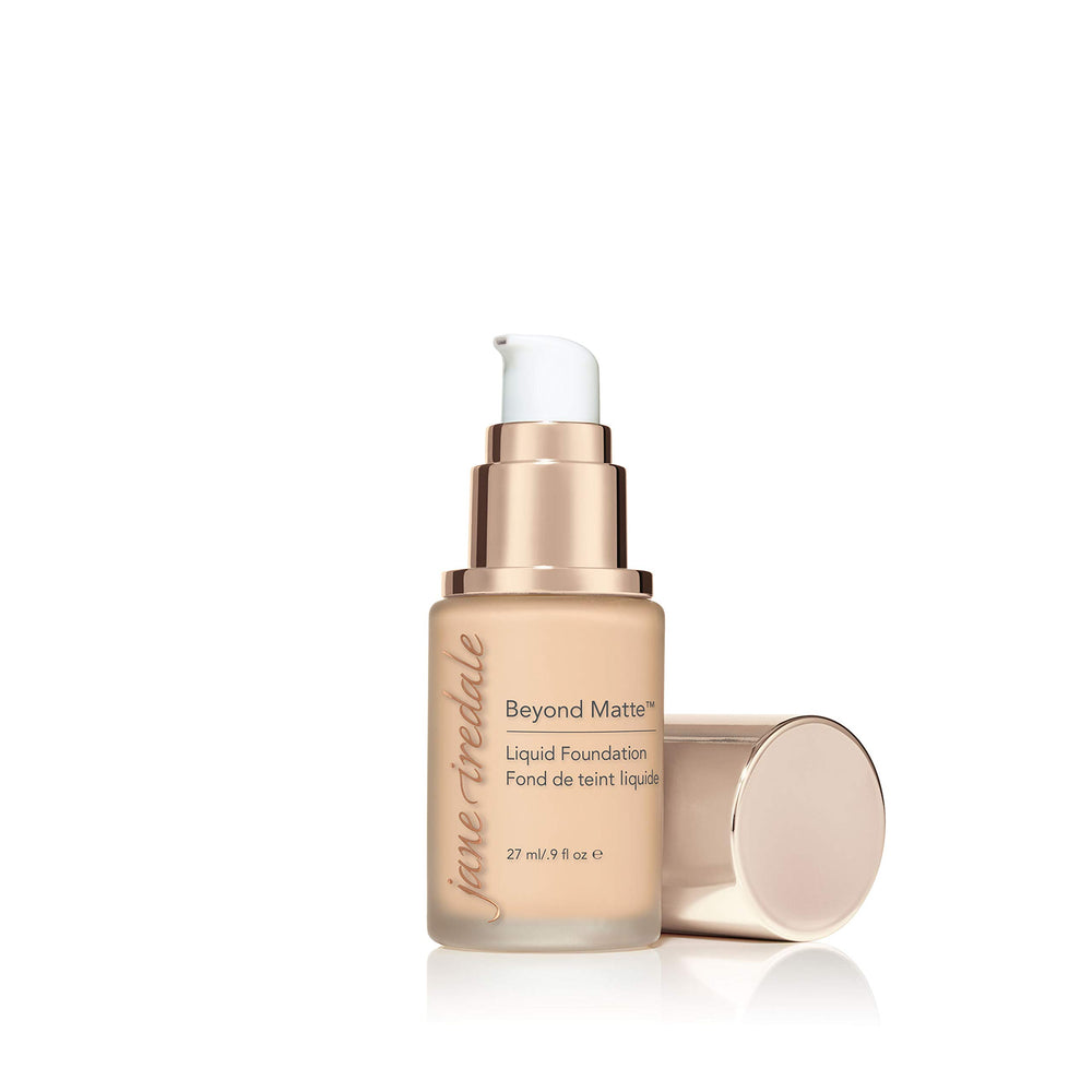 Jane Iredale Beyond Matte swatch on skin shows buildable coverage.