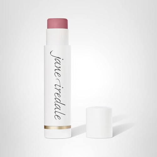 Jane iredale Drink Lip Balm Flirt during application, with lemon scent for everyday lip care.
