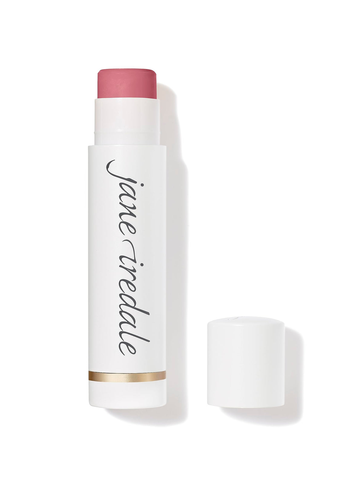 Jane iredale Drink Lip Balm Flirt tube provides hydrating lip protection with SPF 15.