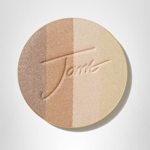 Jane Iredale PureBronze Shimmer Bronzer Palette compact beside natural sun glow.