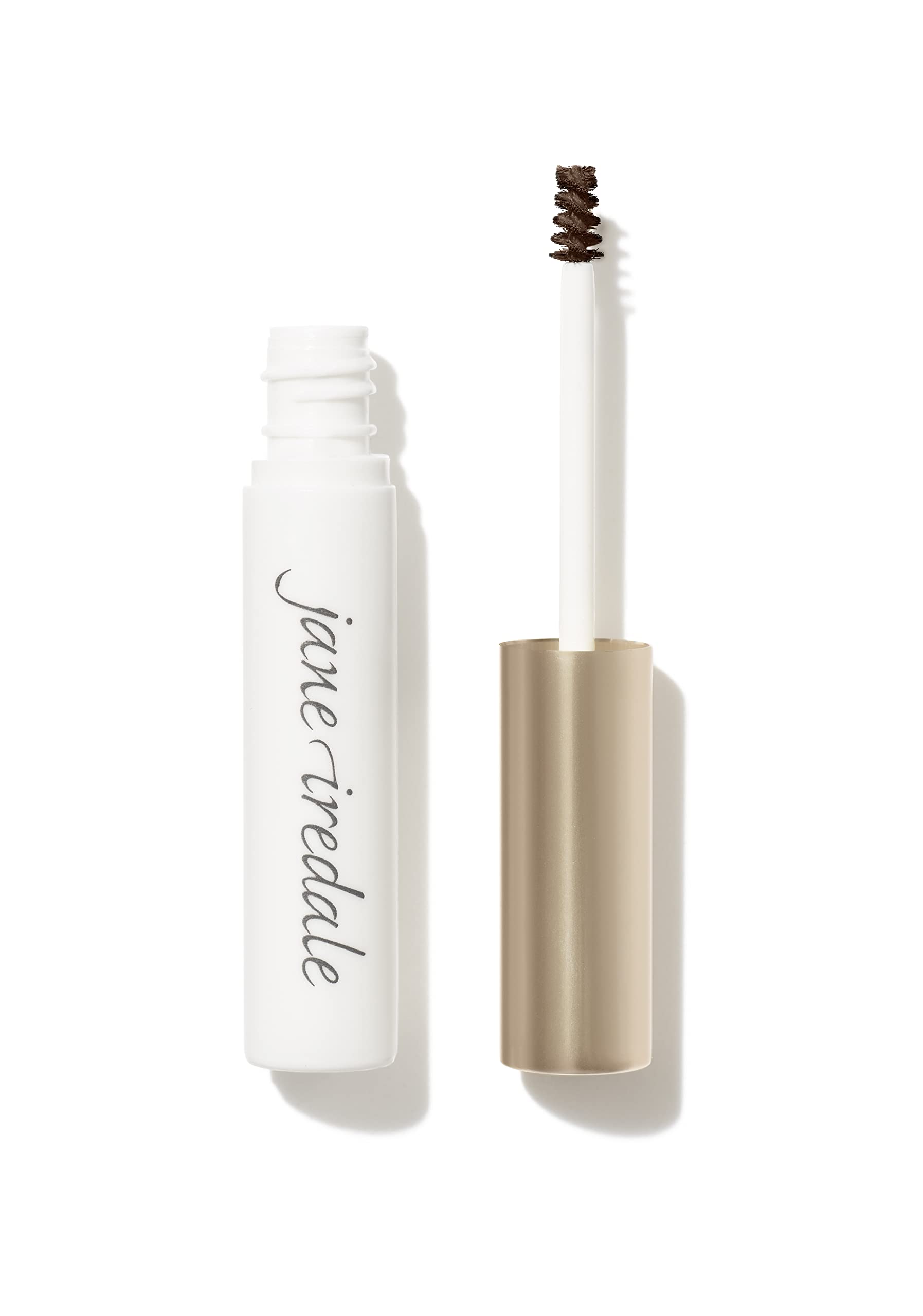 jane iredale PureBrow brow gel medium brown packaging enables portable brow definition.