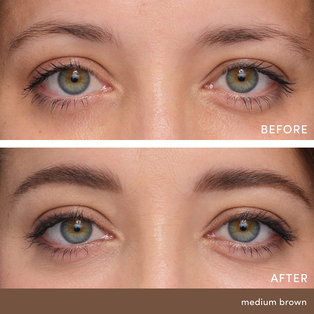 jane iredale PureBrow micro-spoolie closeup highlights precise grooming and controlled product pickup.