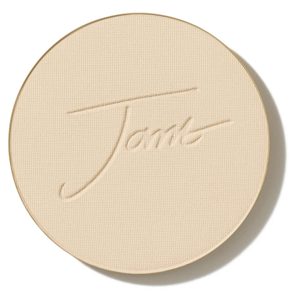 Jane Iredale PurePressed Base refill compact open showing warm silk shade for weightless coverage