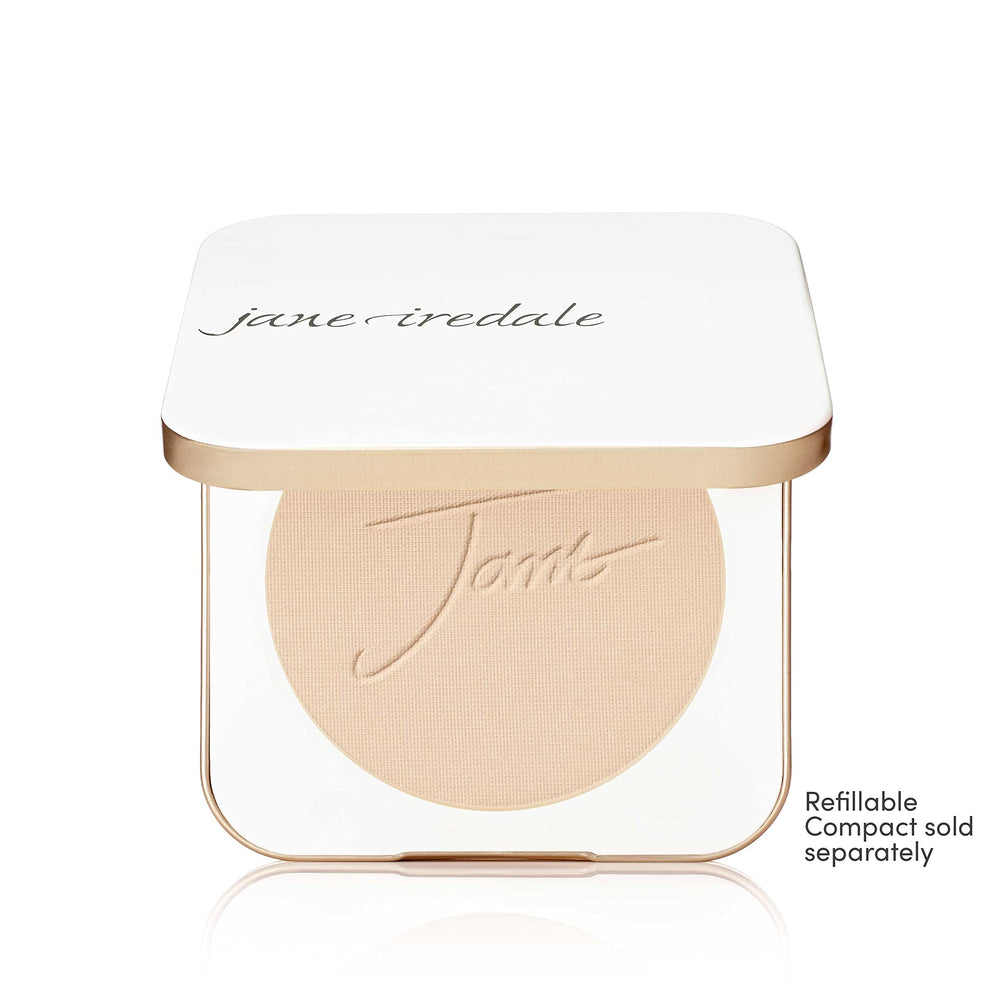 Jane Iredale PurePressed Base SPF coverage swatch with UVA/UVB protection
