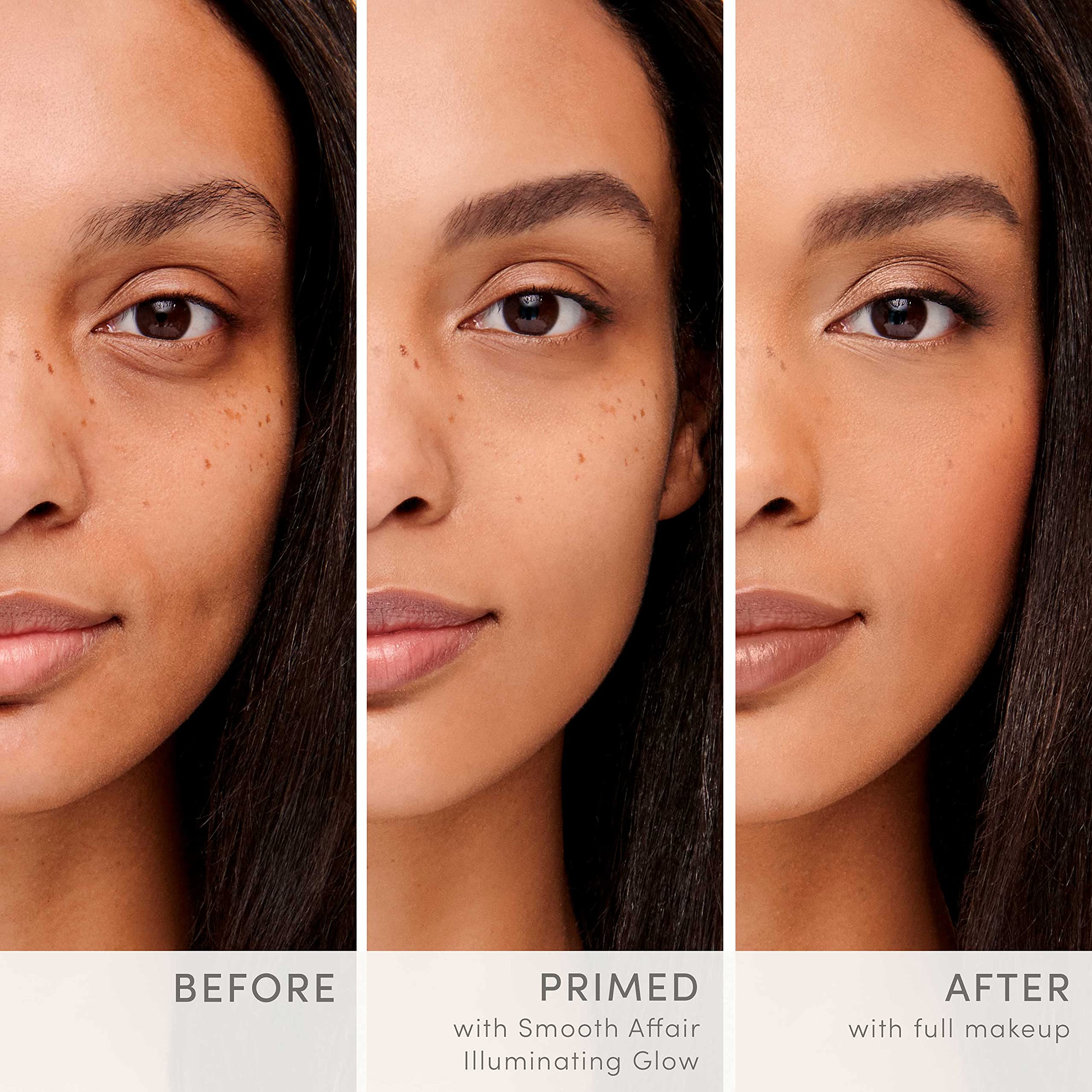 jane iredale Smooth Affair Illuminating Glow Primer swatch on skin reveals pearlescent glow.