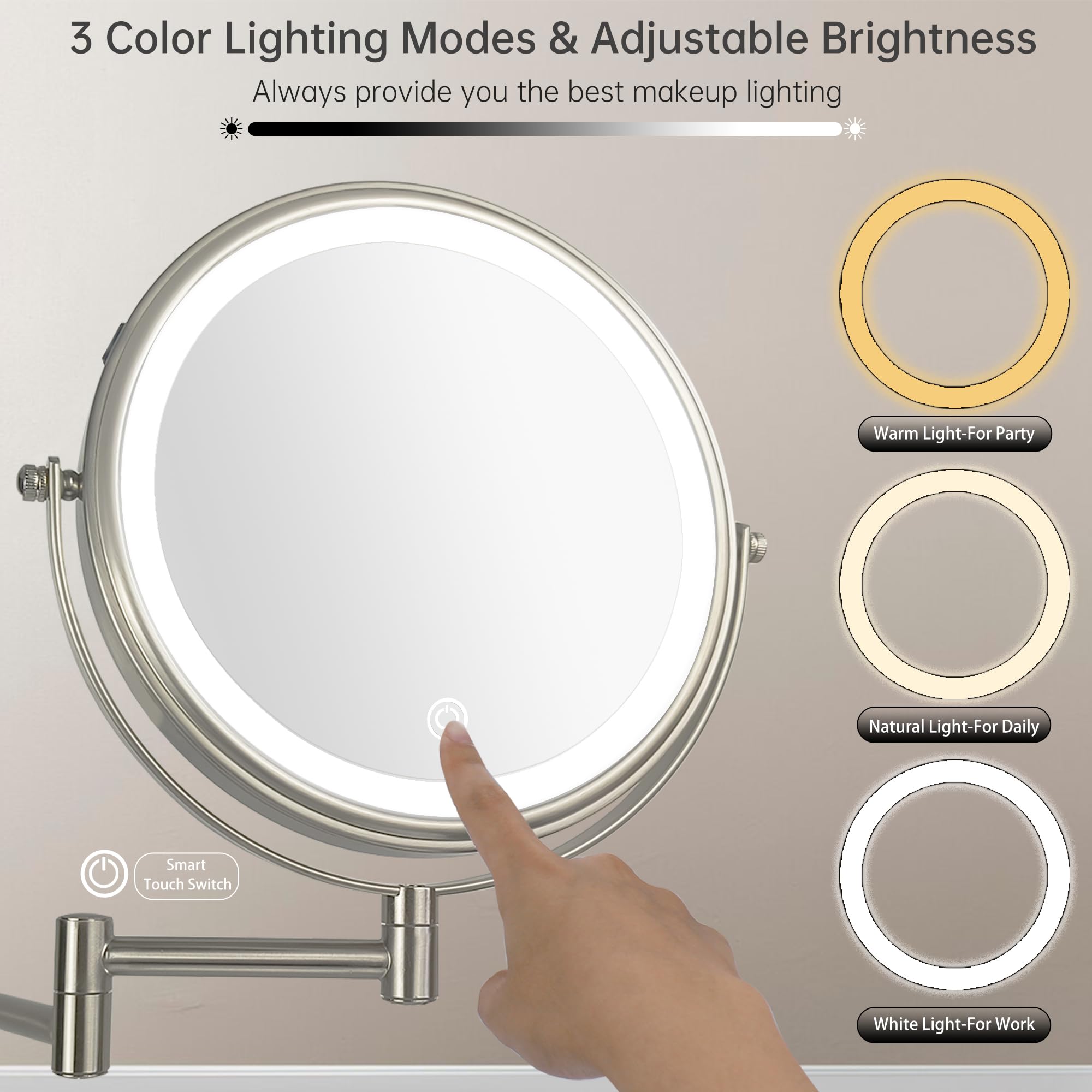 JANEEVA brushed nickel finish adds modern styling to any vanity