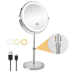 Janeeva lighted makeup mirror with 3 lighting modes for accurate skin tones in any setting