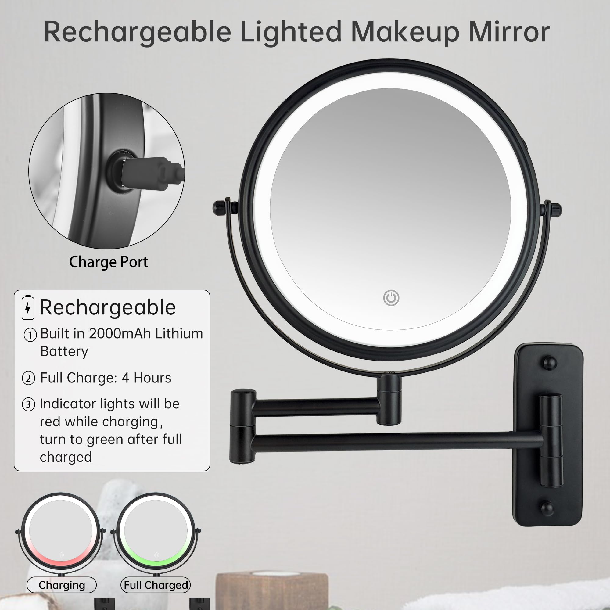 JANEEVA matte black finish adds modern style to any vanity