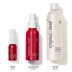 jane iredale pommisst mist application demonstrates refreshing skin hydration during routine.