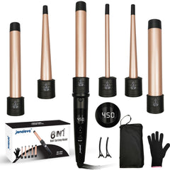 Janelove 6-in-1 hair wand set packaging for versatile at-home styling options.