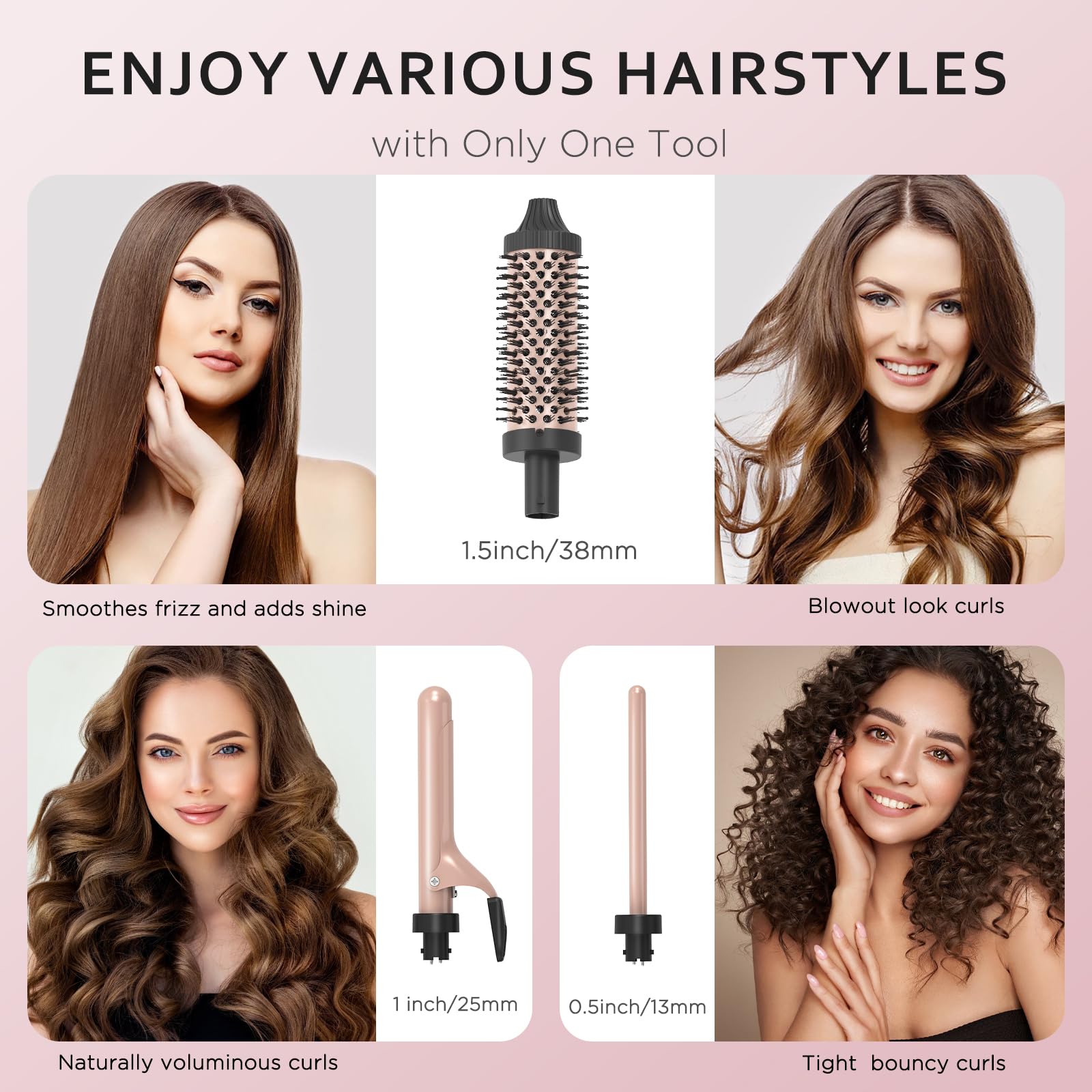 Janelove thermal brush close-up showing heat-safe bristles for smooth styling