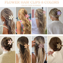 JANFUN flower clips in matte colors for versatile styling