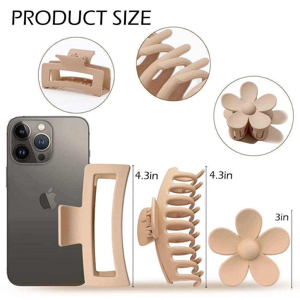 JANFUN flower clips non-slip spring mechanism for secure everyday hairstyles