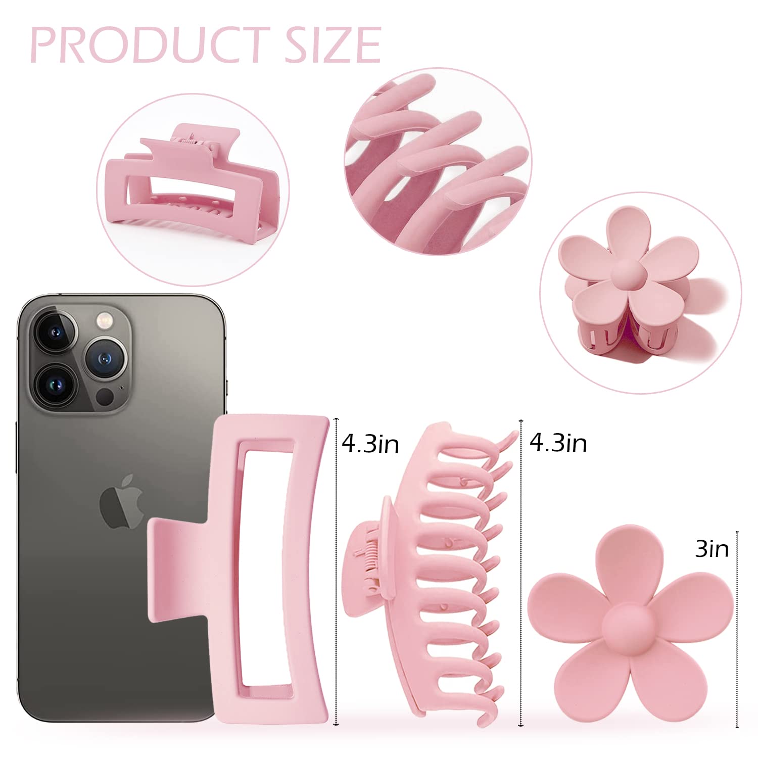 JANFUN flower clip close-up shows matte finish and sturdy spring.