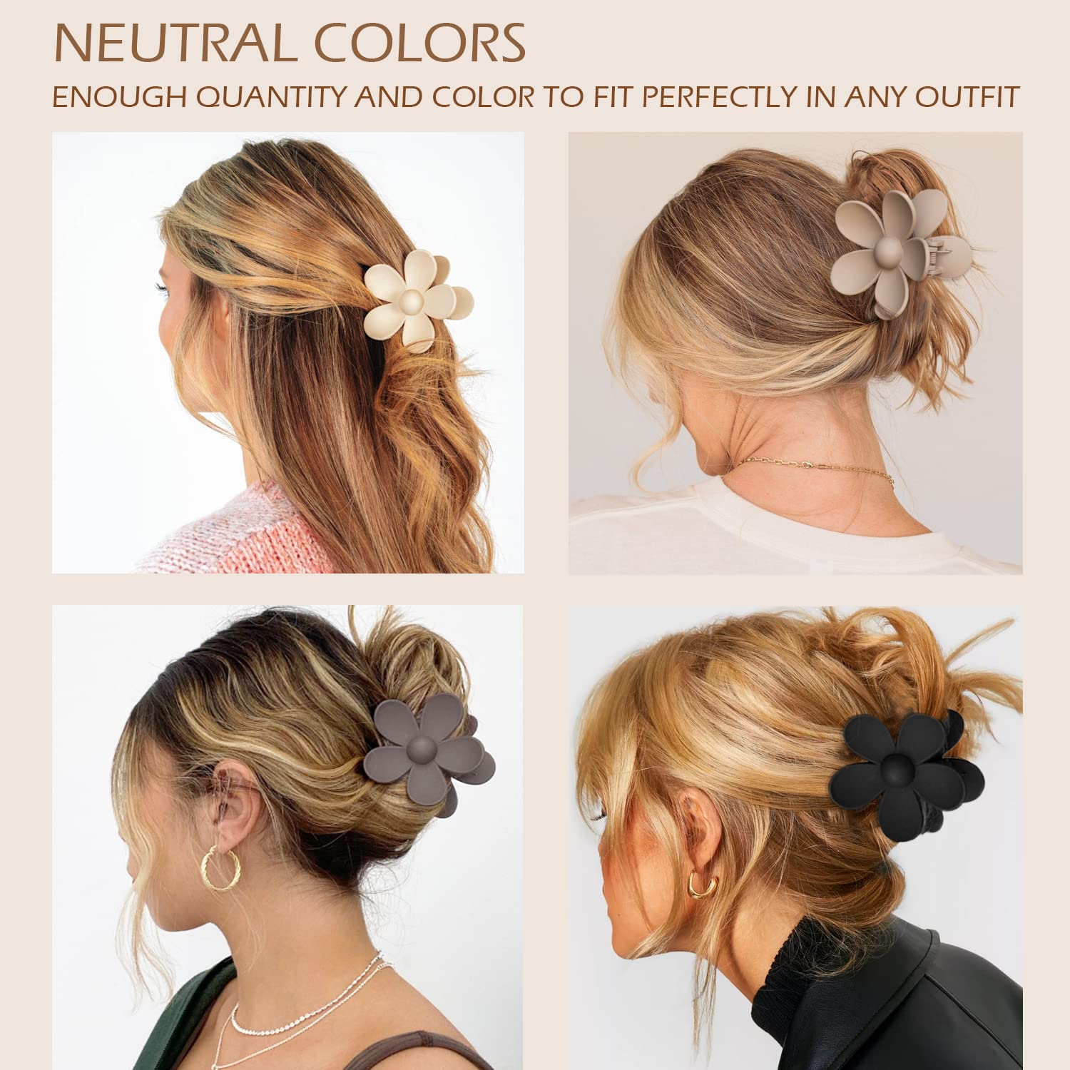 JANFUN gift-ready hair clips set in neutral tones for special occasions