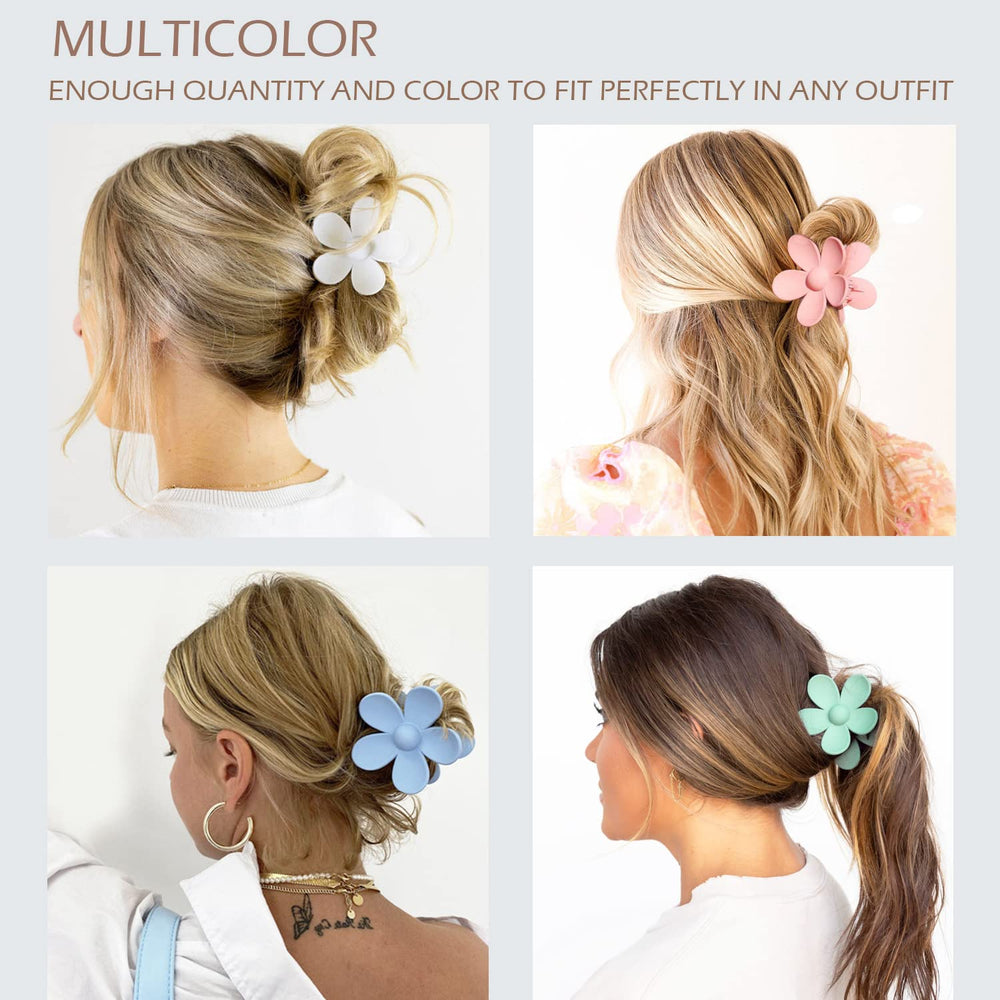 JANFUN hair claw clip blue strong hold supports updos and casual buns