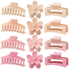 JANFUN large flower hair clip in pink offers secure hold for thick hair.