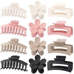 JANFUN flower clip secures styles with a matte finish and firm grip.