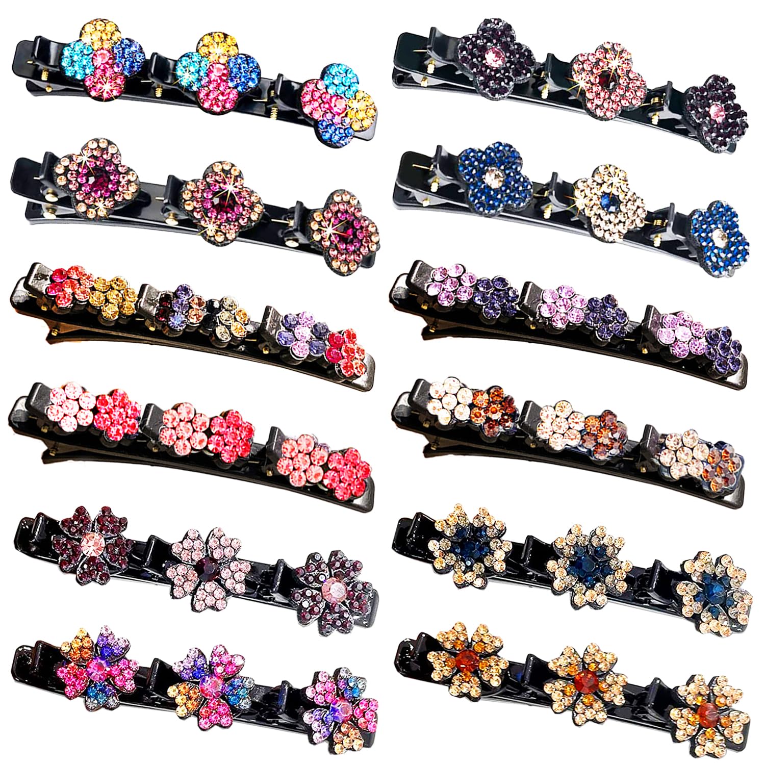 JANFUN sparkling crystal braided hair clip closeup shows radiant shine for everyday elegance.