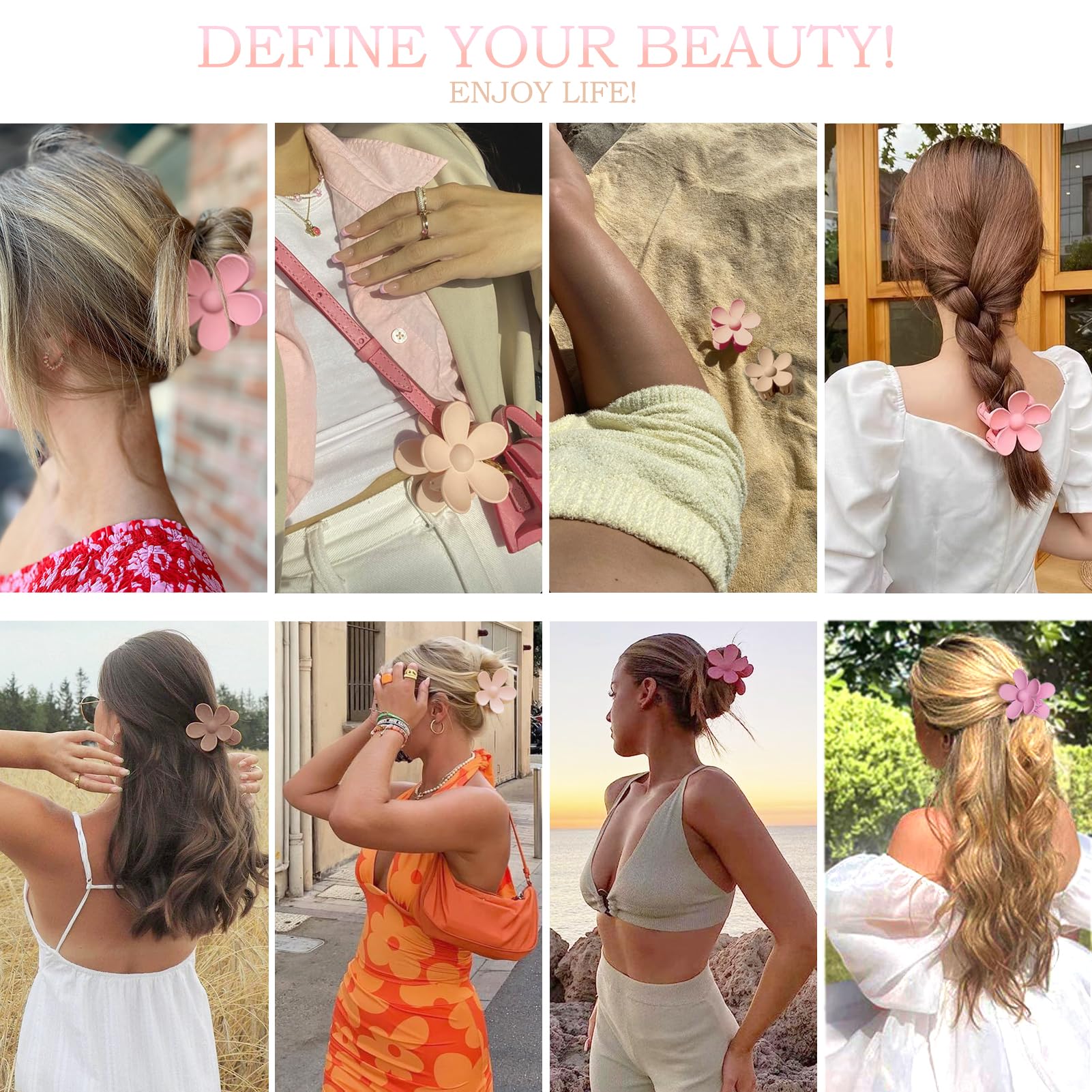 JANFUN large flower clips for elegant updo and daily wear