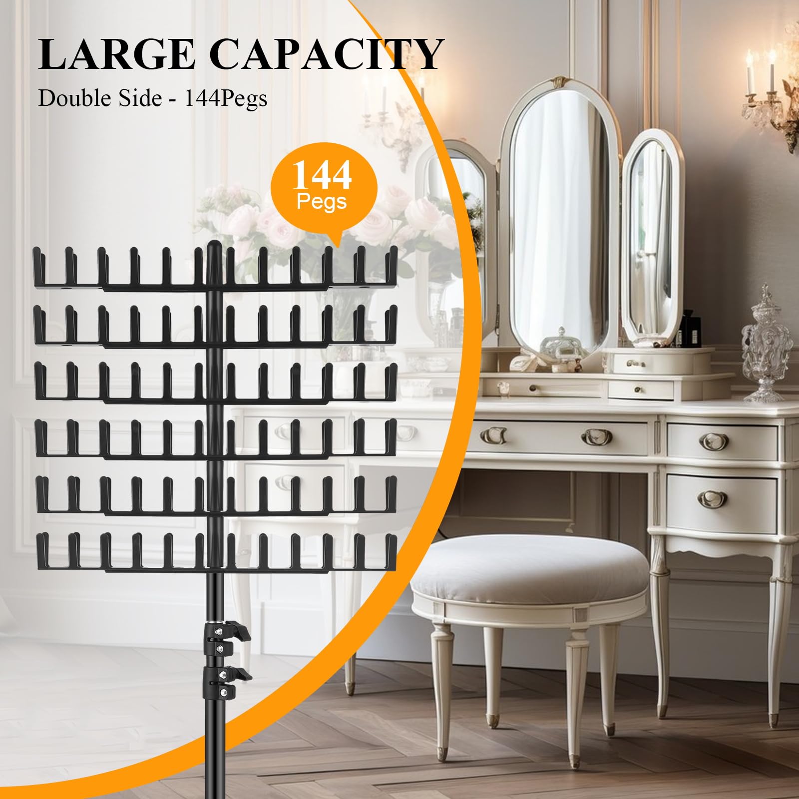 JANMPASK braiding rack double-sided design aids efficient hair parting and organization