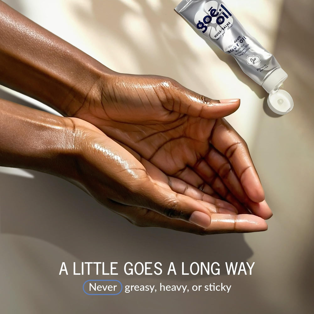 Jao Goē Oil makeup-remover shot illustrates gentle eye-area cleansing and nourishment.