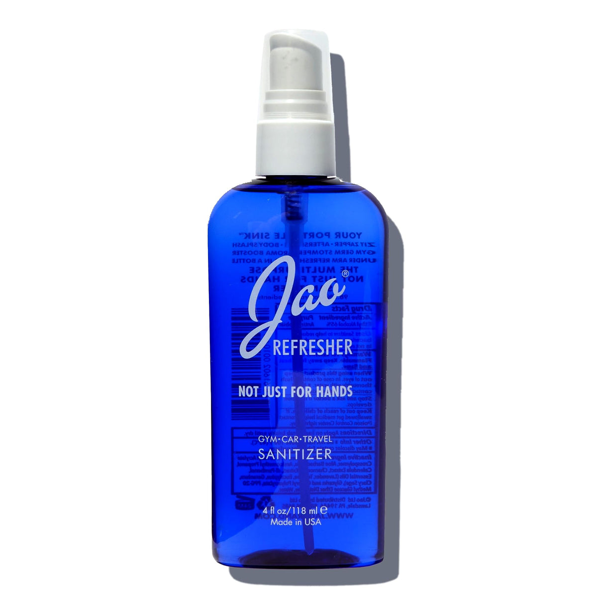 Jao Refresher hand sanitizer bottle for travel-ready cleansing and refreshment.