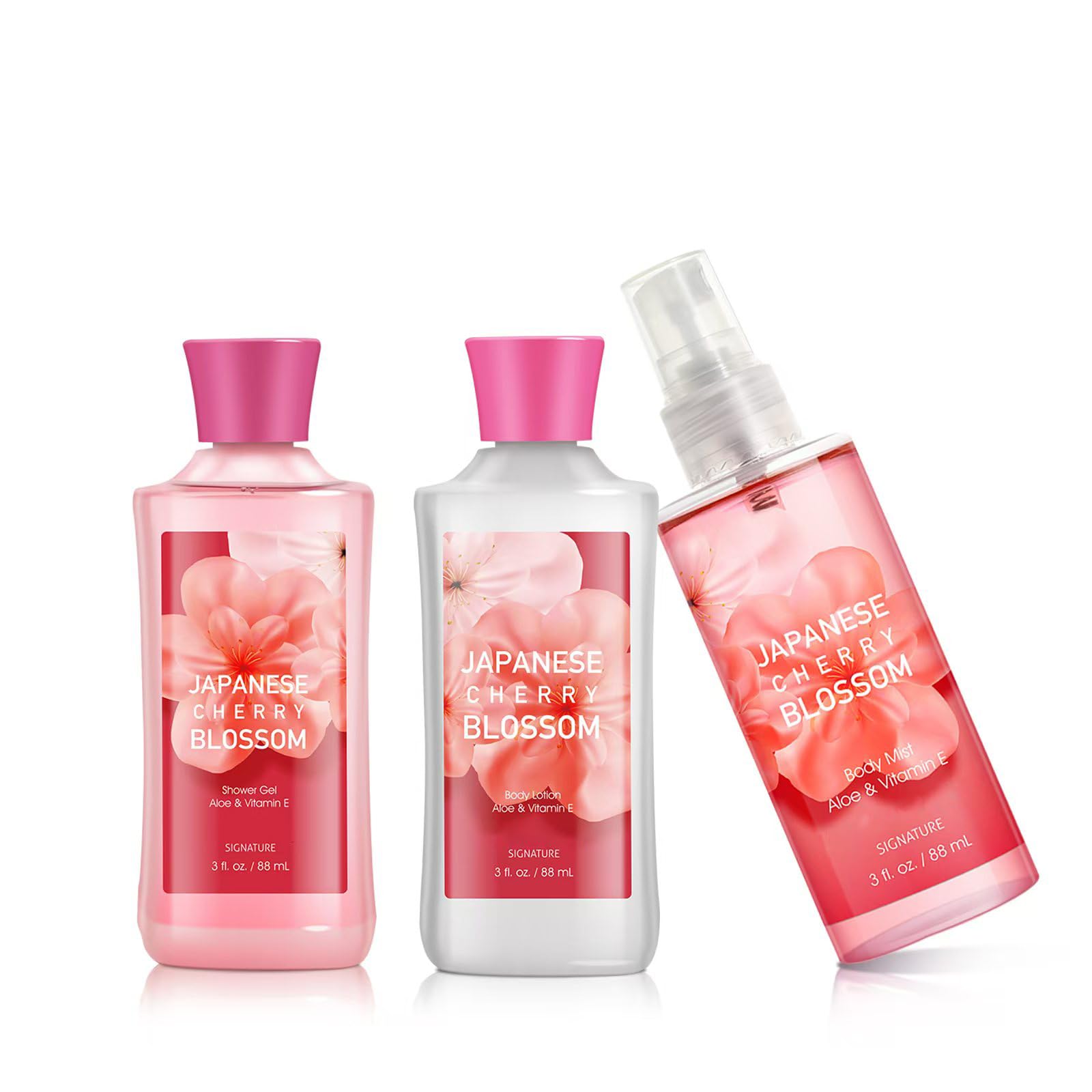 Japanese Cherry Blossom Spa Set lotion delivers lasting moisture after bathing