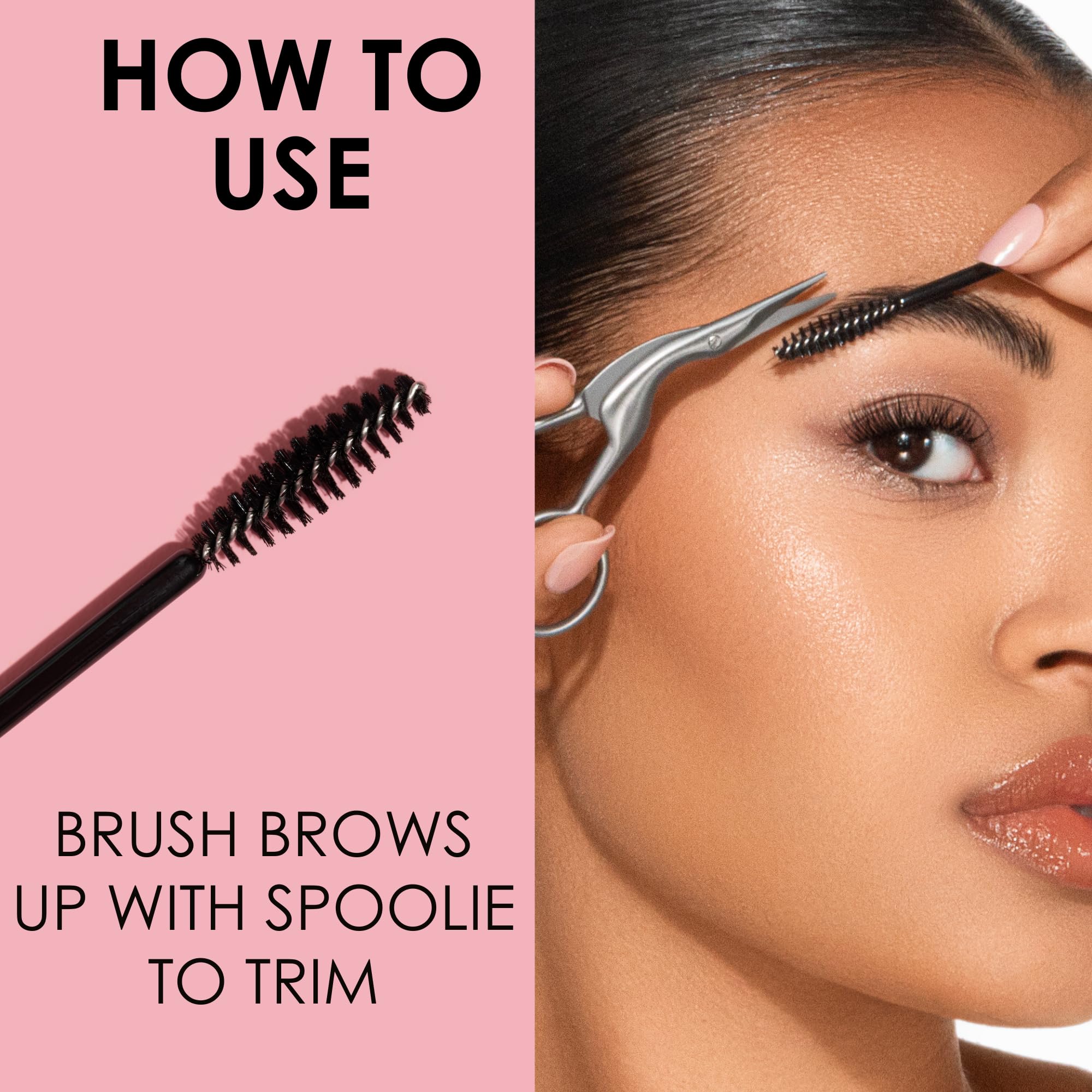 JAPONESQUE brow scissor action demonstrated for clean defined brows