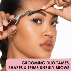 JAPONESQUE brow scissors and spoolie in compact kit for quick grooming