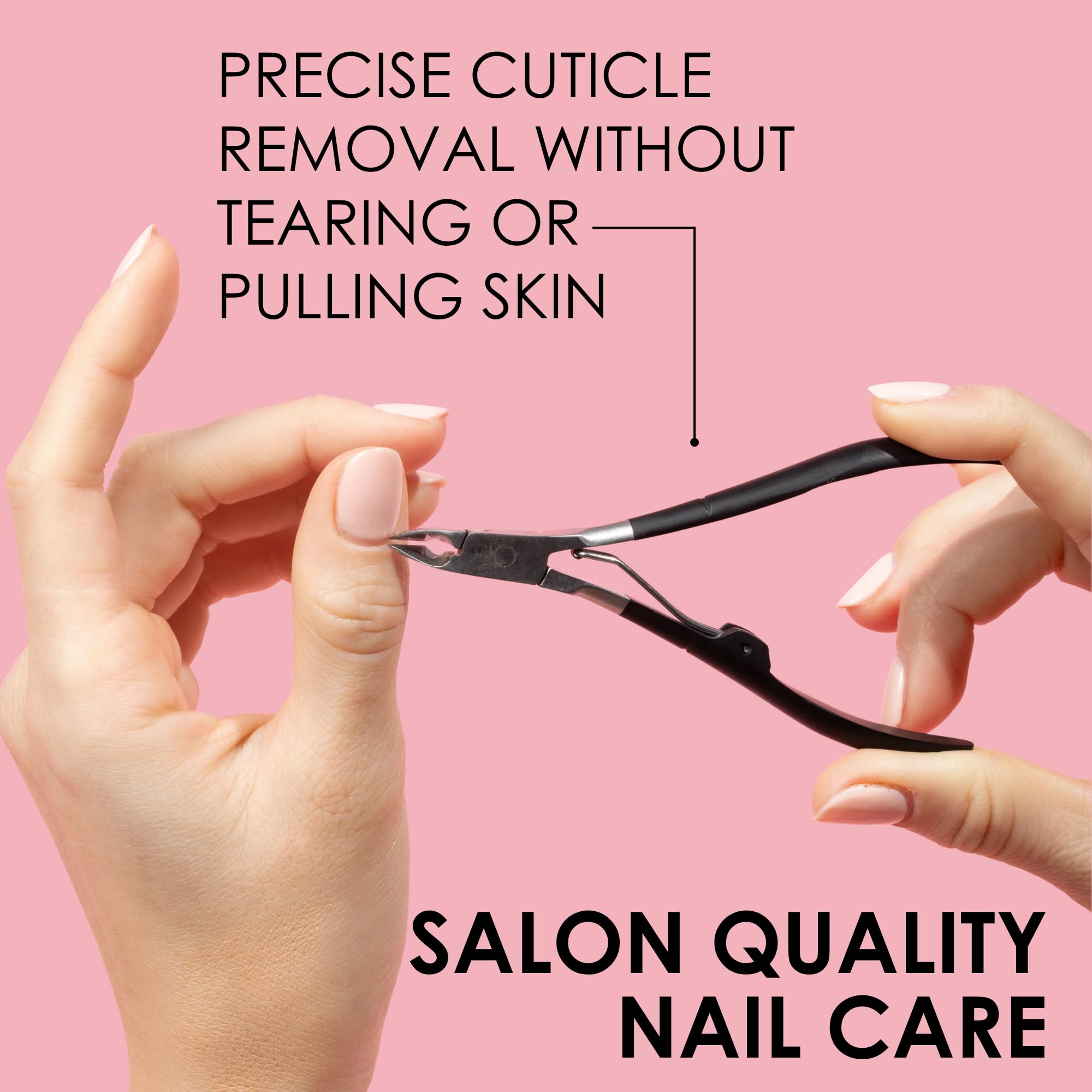 JAPONESQUE Cuticle Nipper Soft Touch guide showing cuticle prep steps