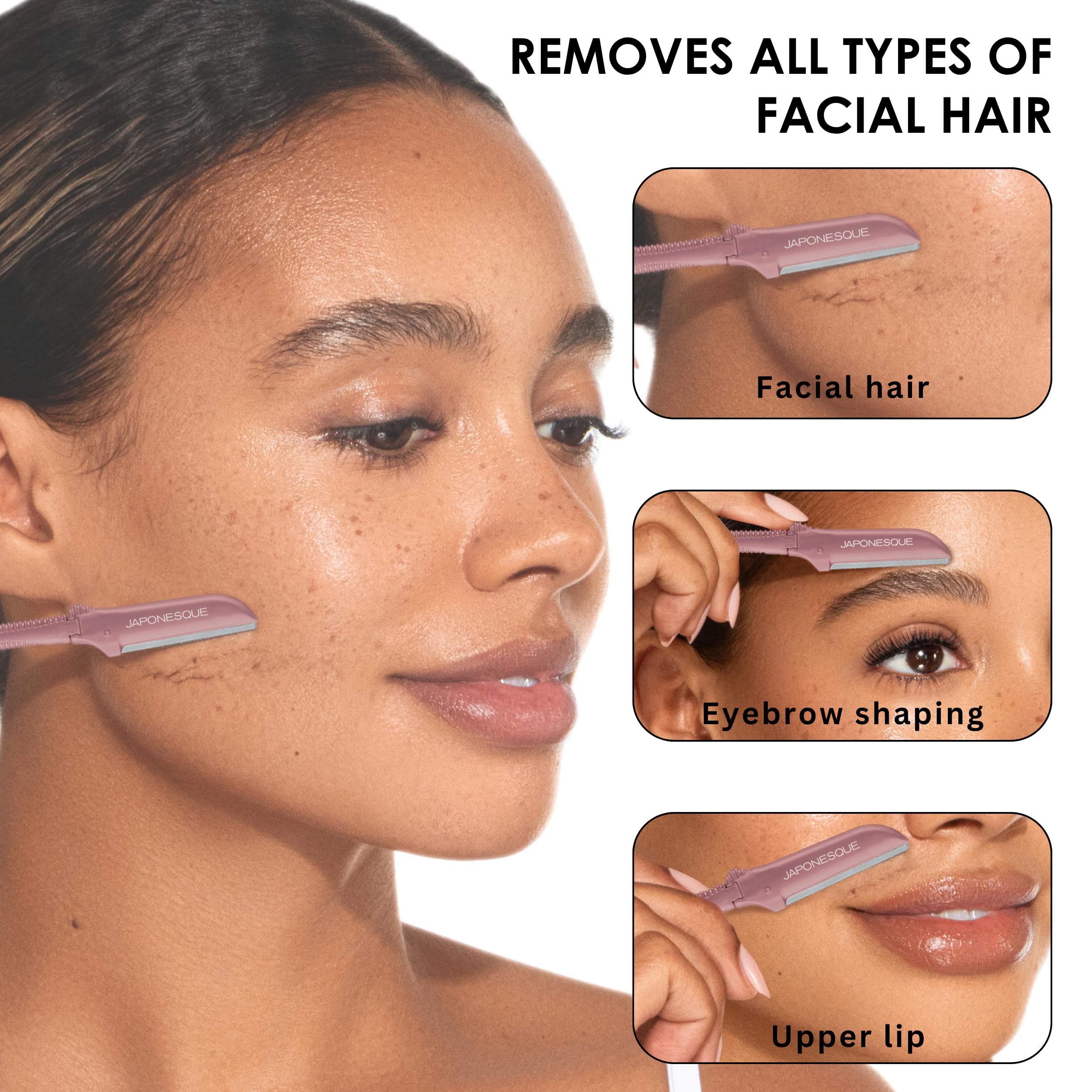 JAPONESQUE Dermaplaner exfoliation view illustrating surface refinement.