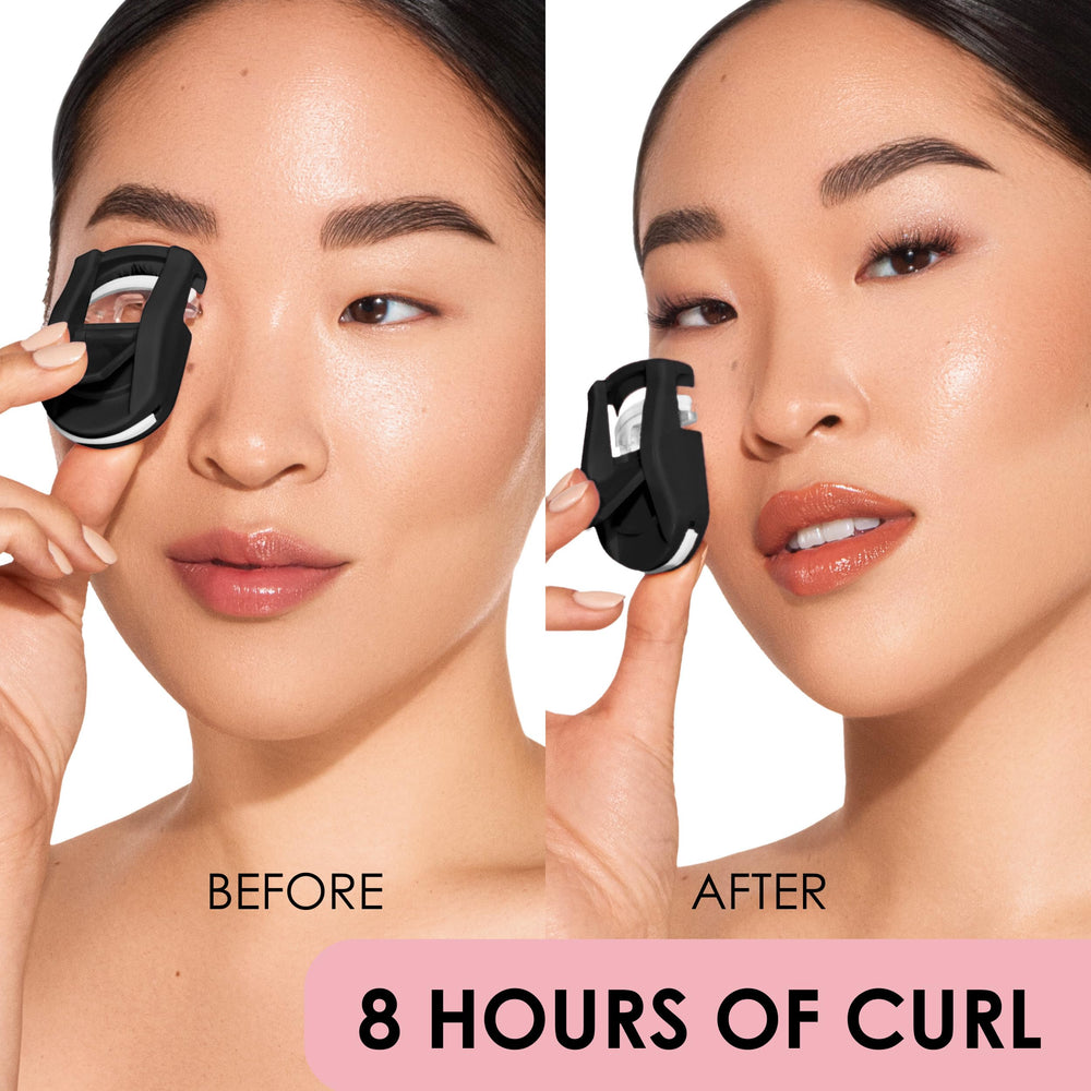 Before-mascara use with JAPONESQUE curler to prep lashes for lift.