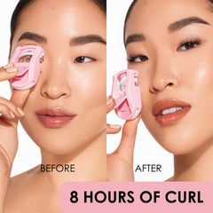 JAPONESQUE travel eyelash curler pink in-purse setup highlights compact convenience