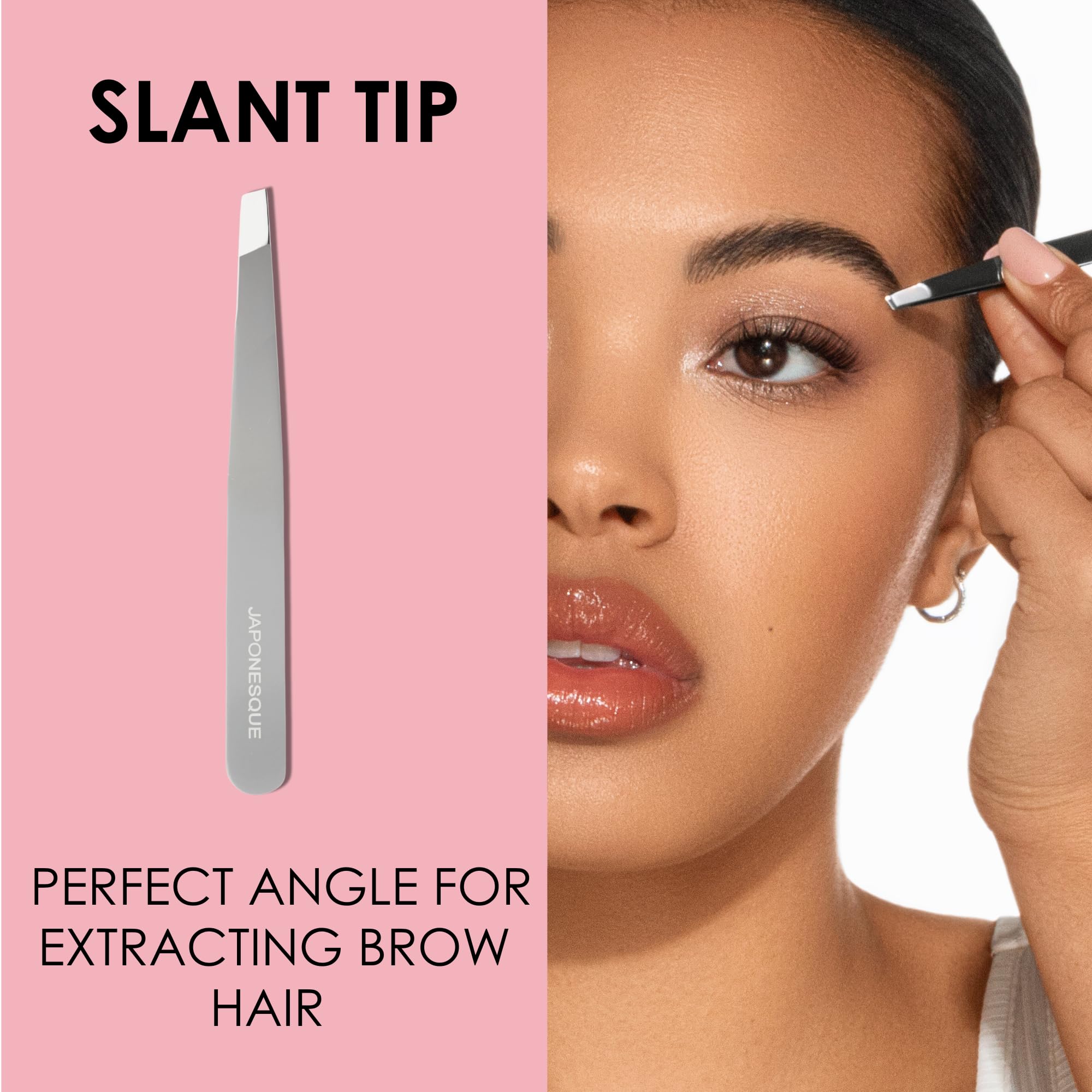 JAPONESQUE compact tweezers with purse-ready setup for travel