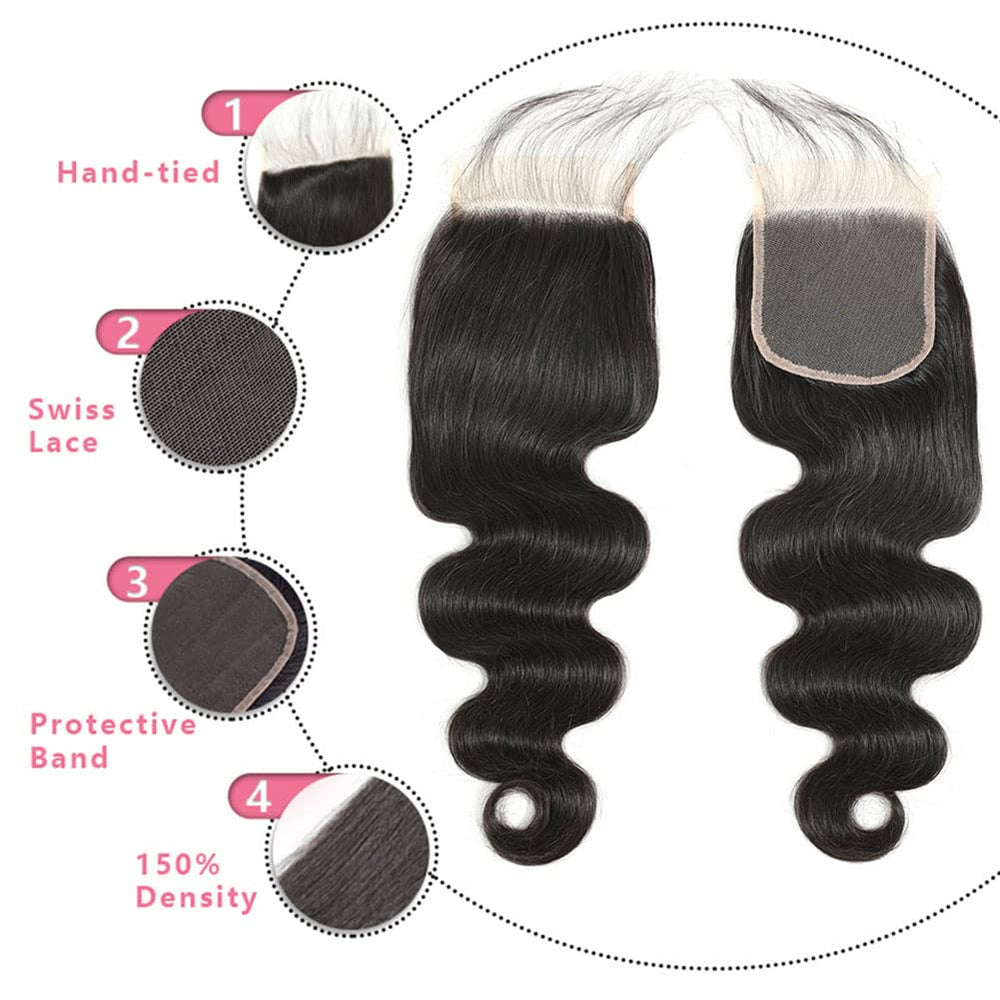 JARAMA 4x4 HD lace closure close-up showing pre-plucked baby hairs and natural hairline