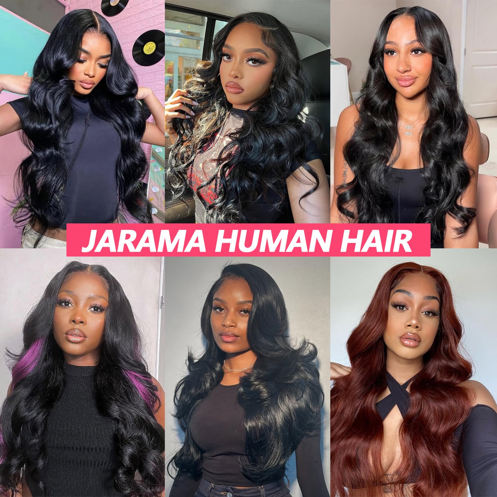 JARAMA sew-in-ready application shot demonstrating full head coverage and quick styling