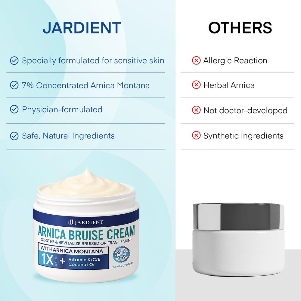 Jardient Arnica Non-Greasy Residue Closeup illustrates rapid absorption without sticky finish.