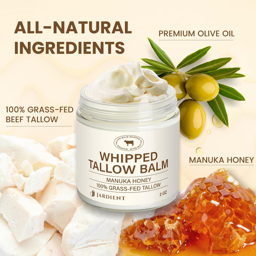 Jardient Beef Tallow Honey Balm texture glide demonstrates easy skin absorption.