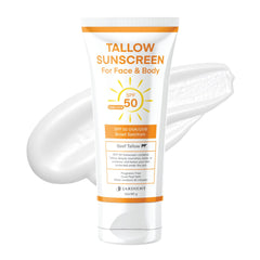Jardient beef tallow sunscreen bottle front showing mineral SPF 50 protection for outdoor days