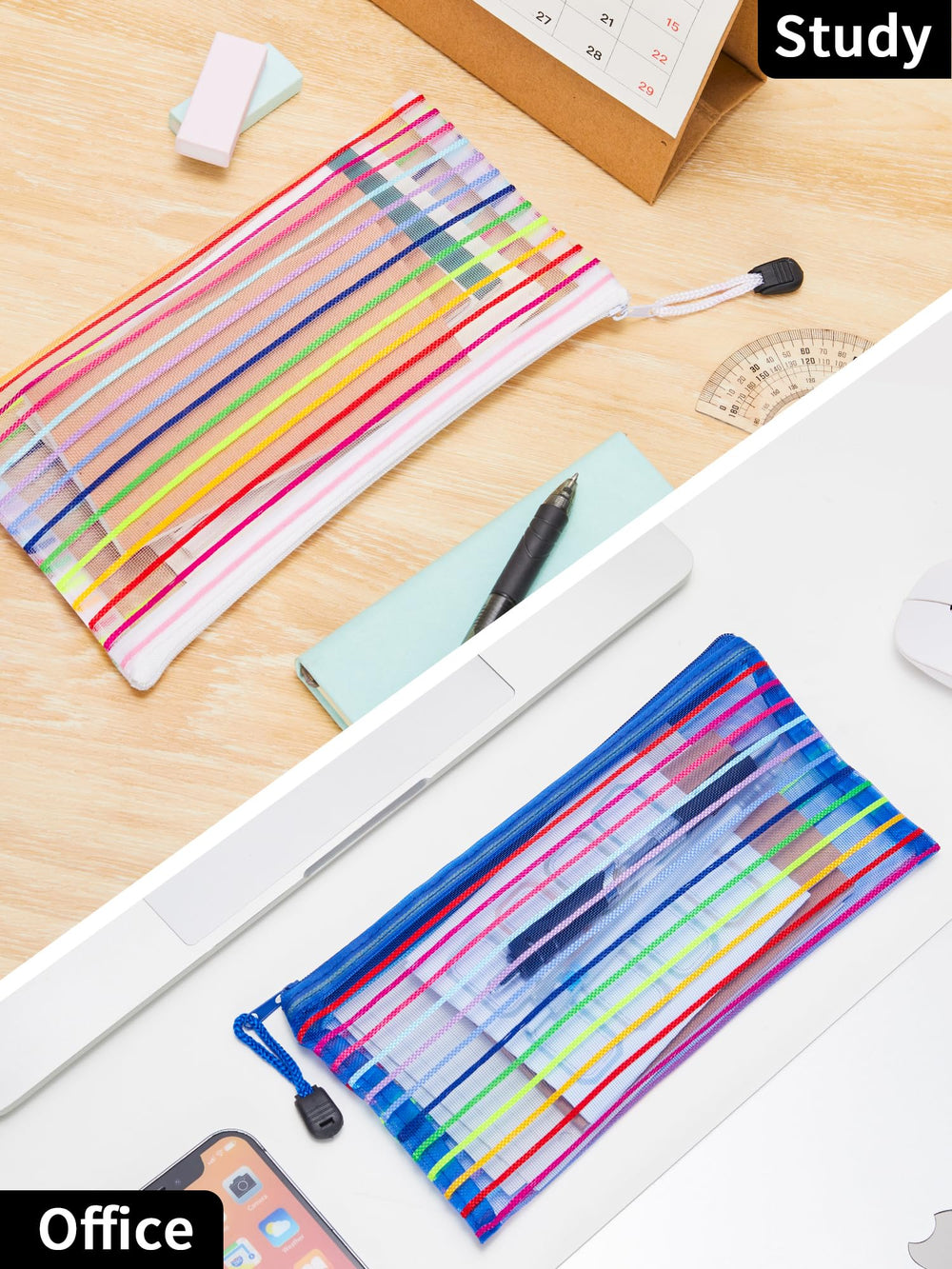 JARLINK mesh pouch features modest transparency for quick content checks