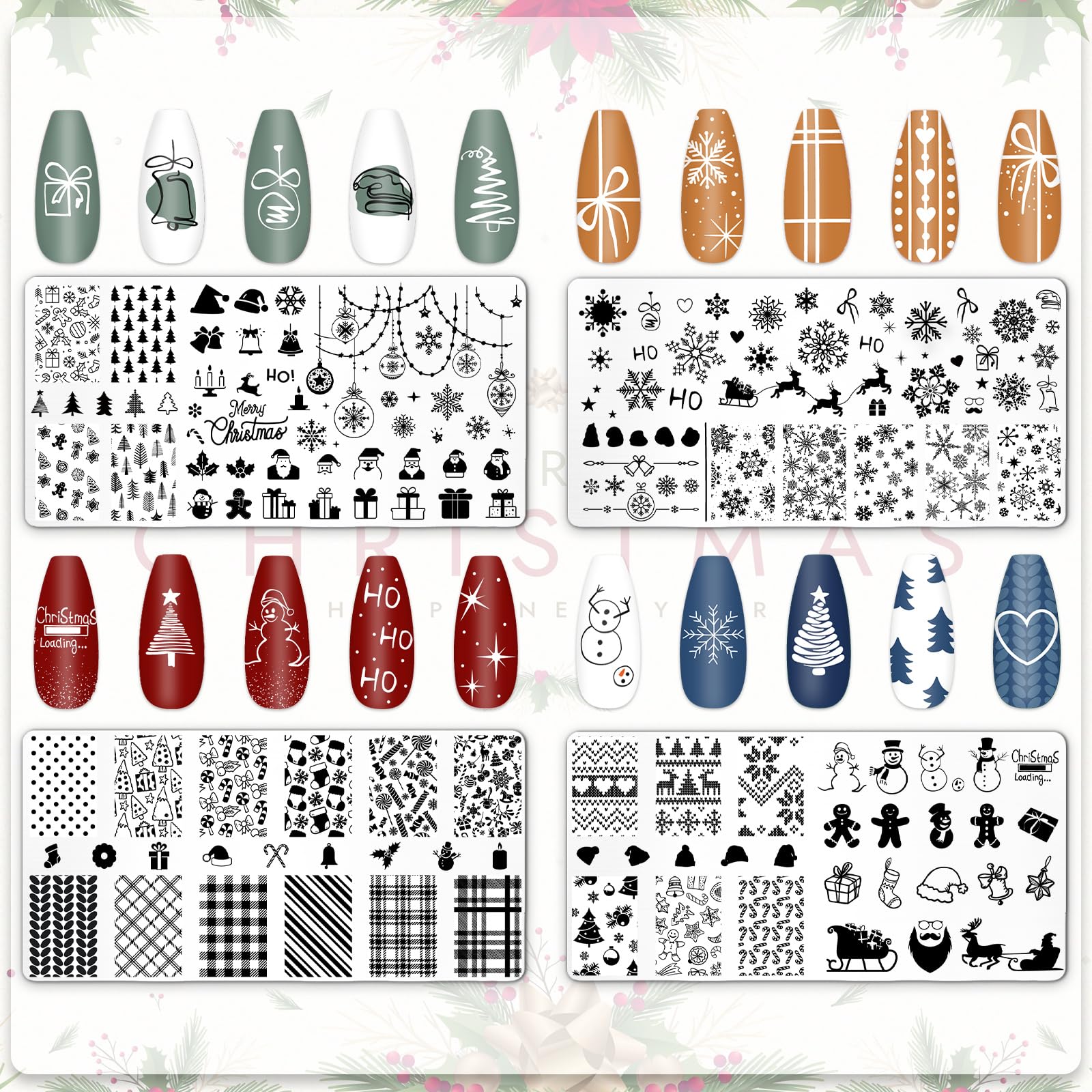 JarThenaAMCS Santa Claus stamping plate for festive nail accents