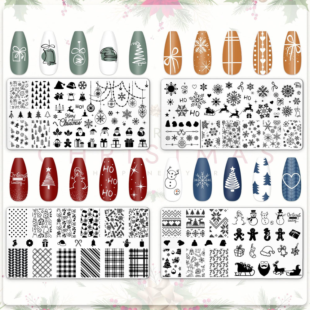 JarThenaAMCS Santa Claus stamping plate for festive nail accents