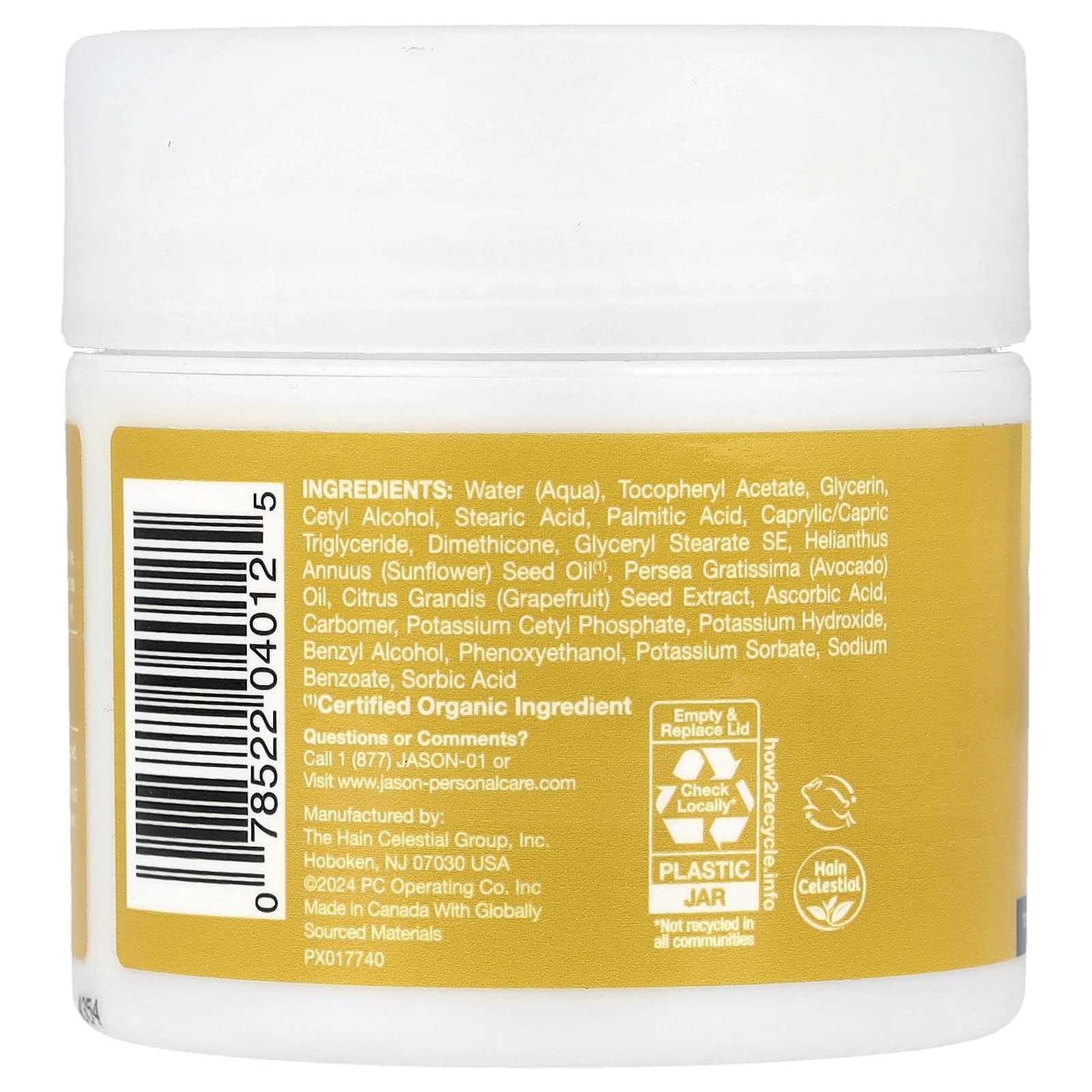 JASON Vitamin E Age Renewal Creme application swatch showing creamy texture for daily use