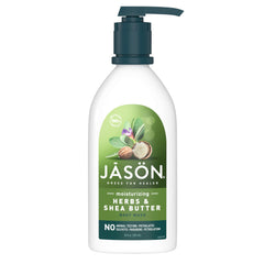 Jason Herbs and Shea Butter Body Wash bottle showing moisturizing cleanse benefits