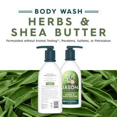 Jason Herbs and Shea Butter Body Wash creating rich lather