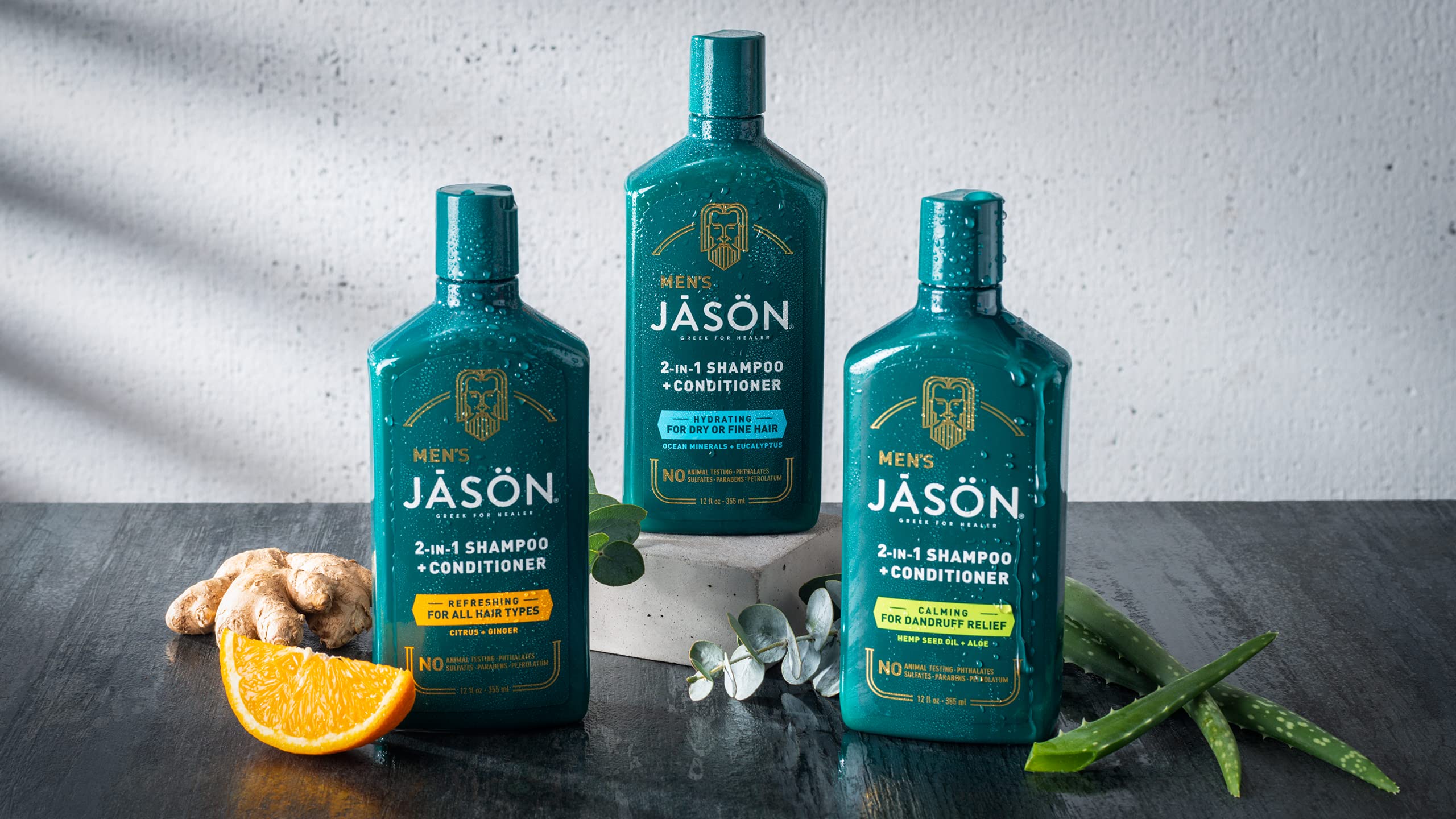 Jason Men's Calming 2-in-1 aloe detail suggests soothing hydration